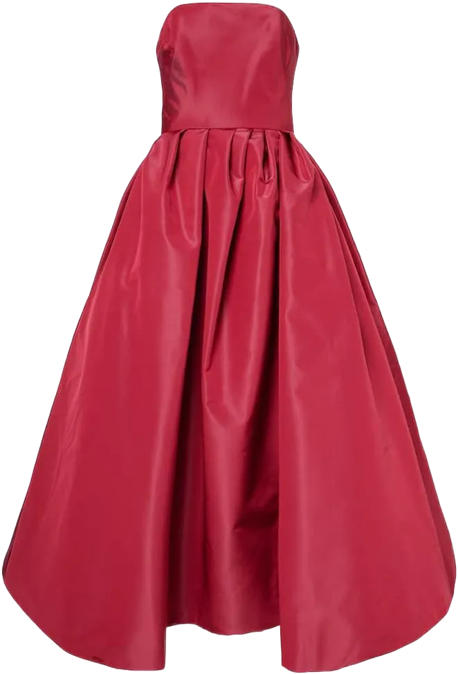 Carolina Herrera Women's Red Strapless Belted Silk Cocktail Dress