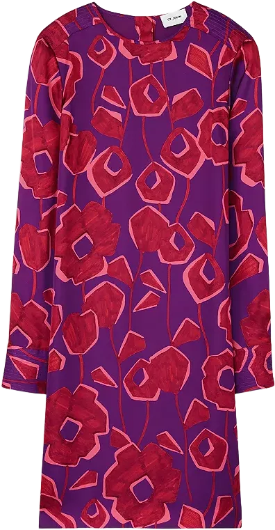 St. John Cubist Floral Print Dress