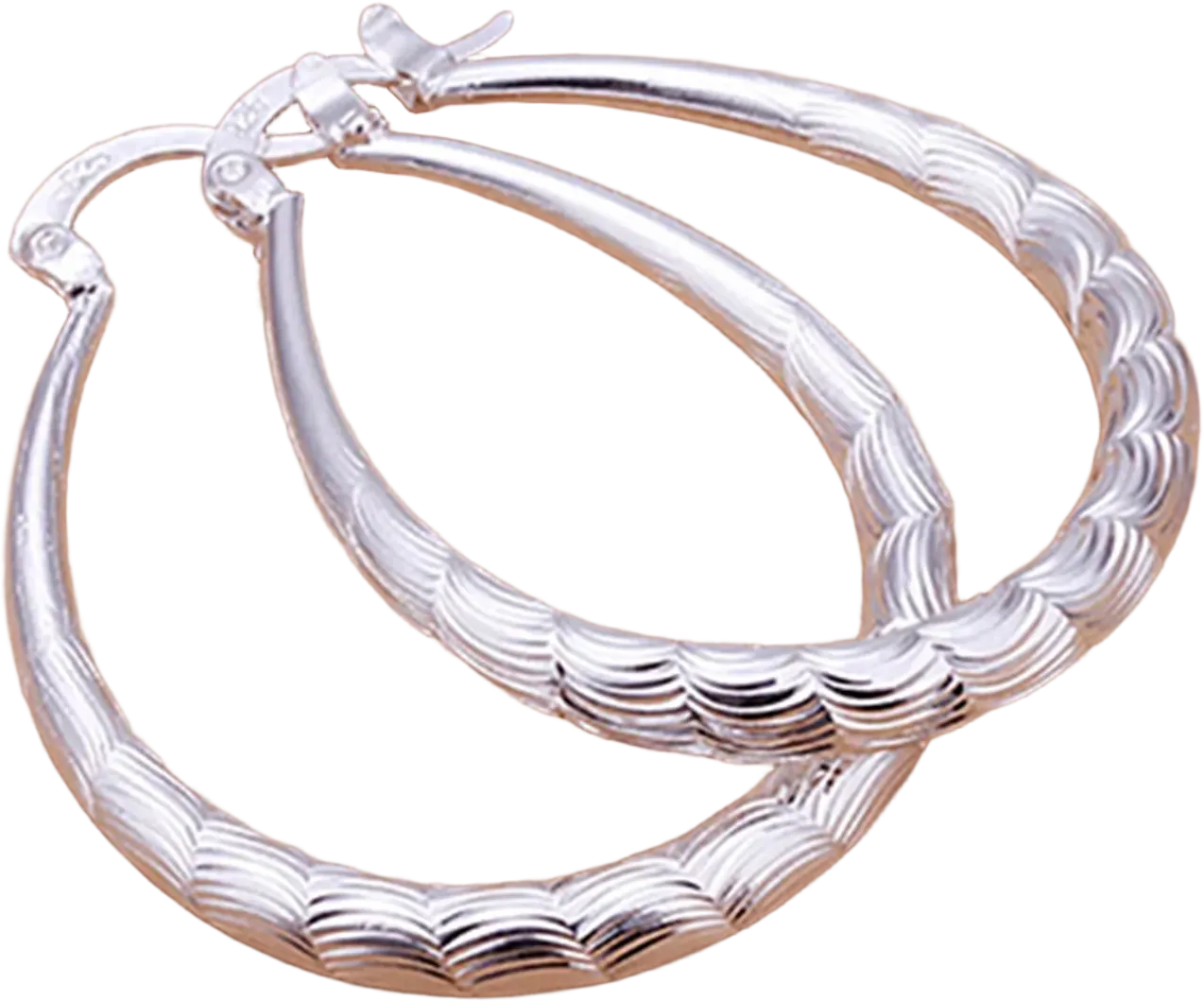 Rygai 925 Sterling Silver U Shape Hoop Dangle Earrings for Women