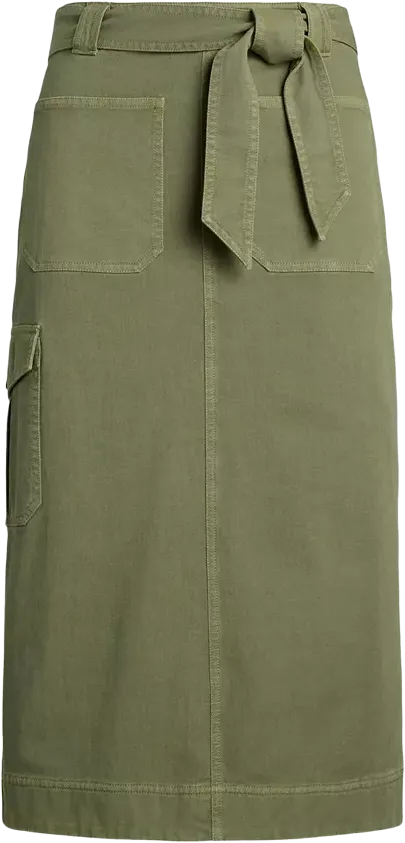 Lauren Ralph Lauren Women's Belted Cotton Twill Pencil Skirt