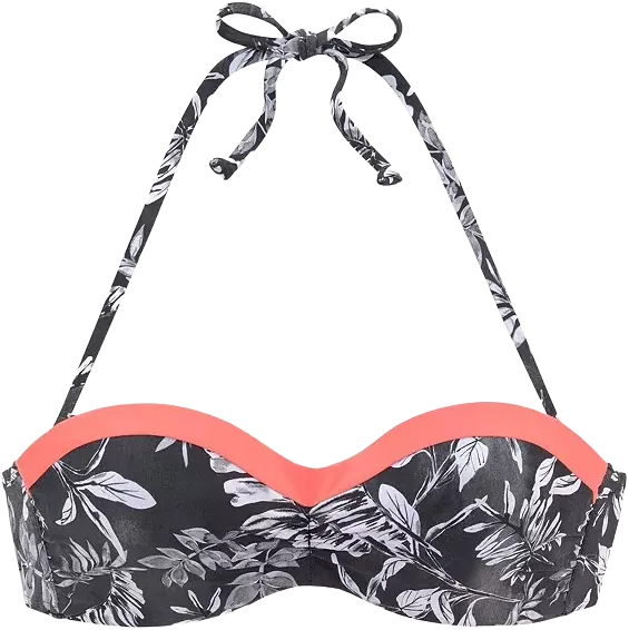 LASCANA Women's Printed Bandeau Bikini Swimsuit Top