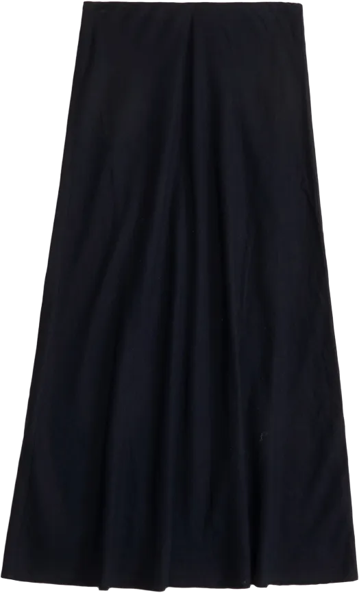 Mid Rise Linen-Blend Maxi Skirt
