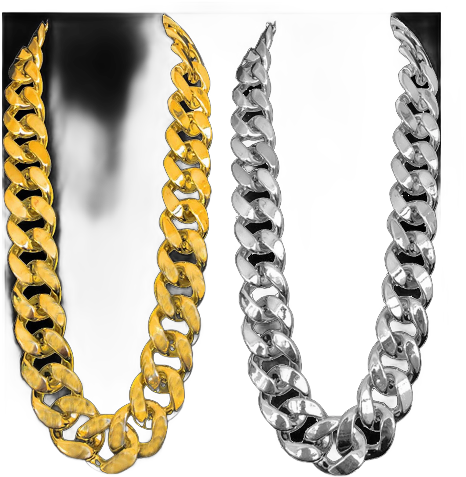 Vnanda Men's Chunky Necklace, Rapper Fake Gold Chain 90s Hip Hop Fake Gold Necklace Costume Accessory